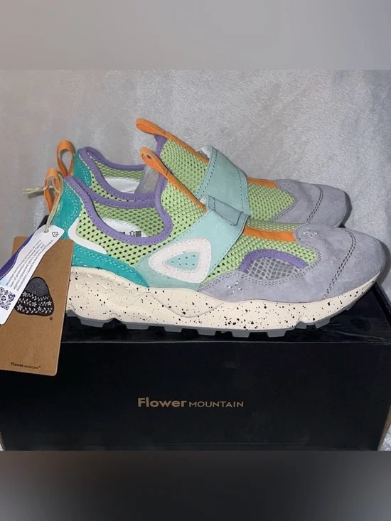 Flower Mountain Pastel Multi-Color Sneakers - Purple, Mint & Orange size 40 - Picture 9 of 16